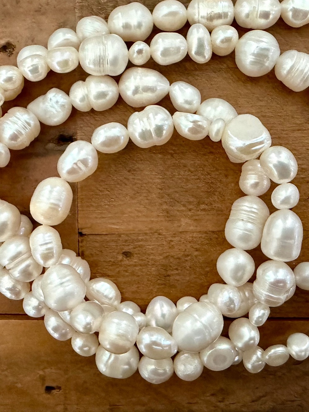 36" WHITE CULTURED FRESHWATER PEARL ENDLESS STRAND NECKLACE - HSN JTV STYLE